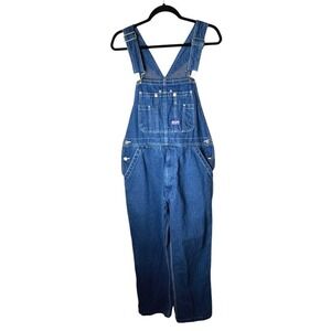 Big Smith Overalls Men 34‎ Blue Medium Wash Denim Bib Carpenter Cargo Y2K Work